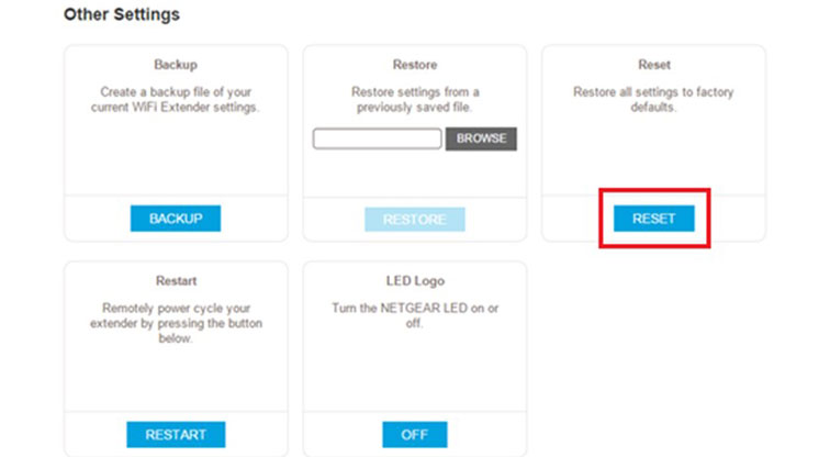 wifi repeater reset