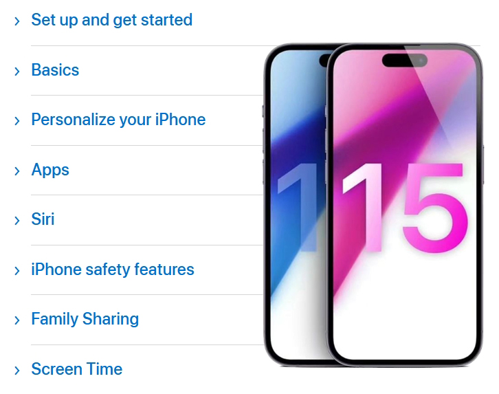inside of the iphone 15 user manual